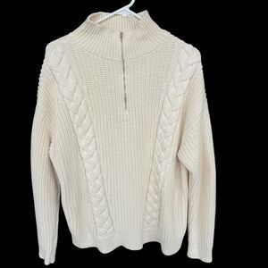 Haven Well Within Cable Knit Sweater Womens Extra Large XL Cream Chunky Winter‎